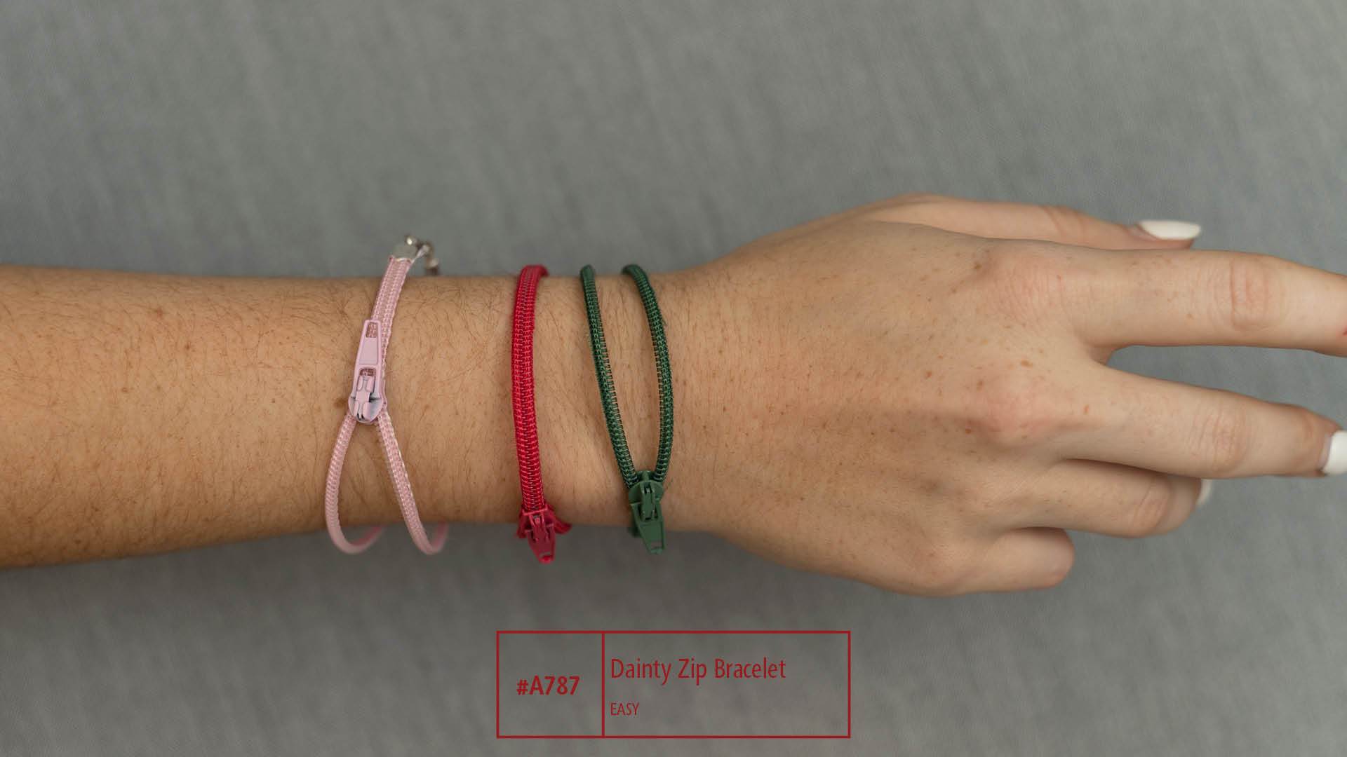 A787 Dainty Zipper Bracelet Lincraft New Zealand