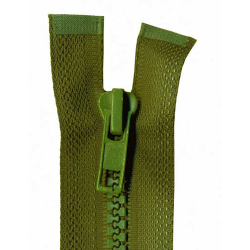 Chunky Open End Zip, Khaki