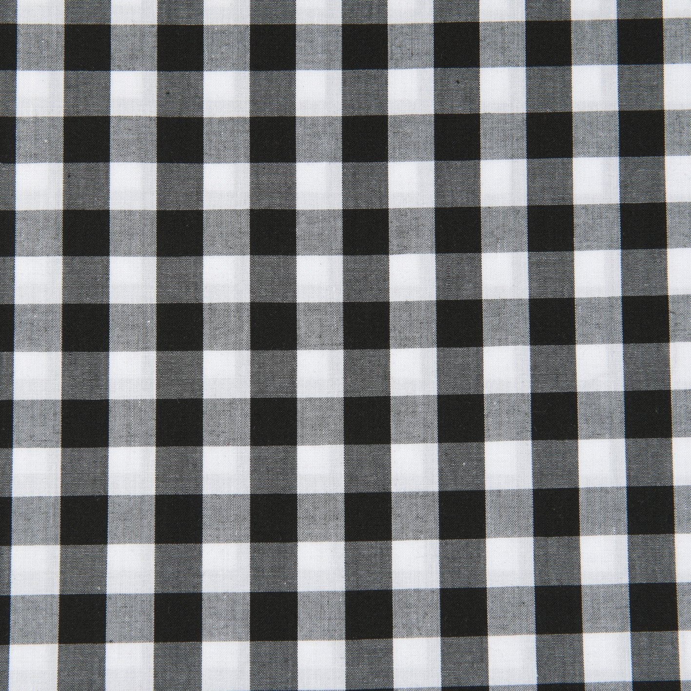 Poly Cotton Gingham 1/2in Fabric, Black- Width 112cm