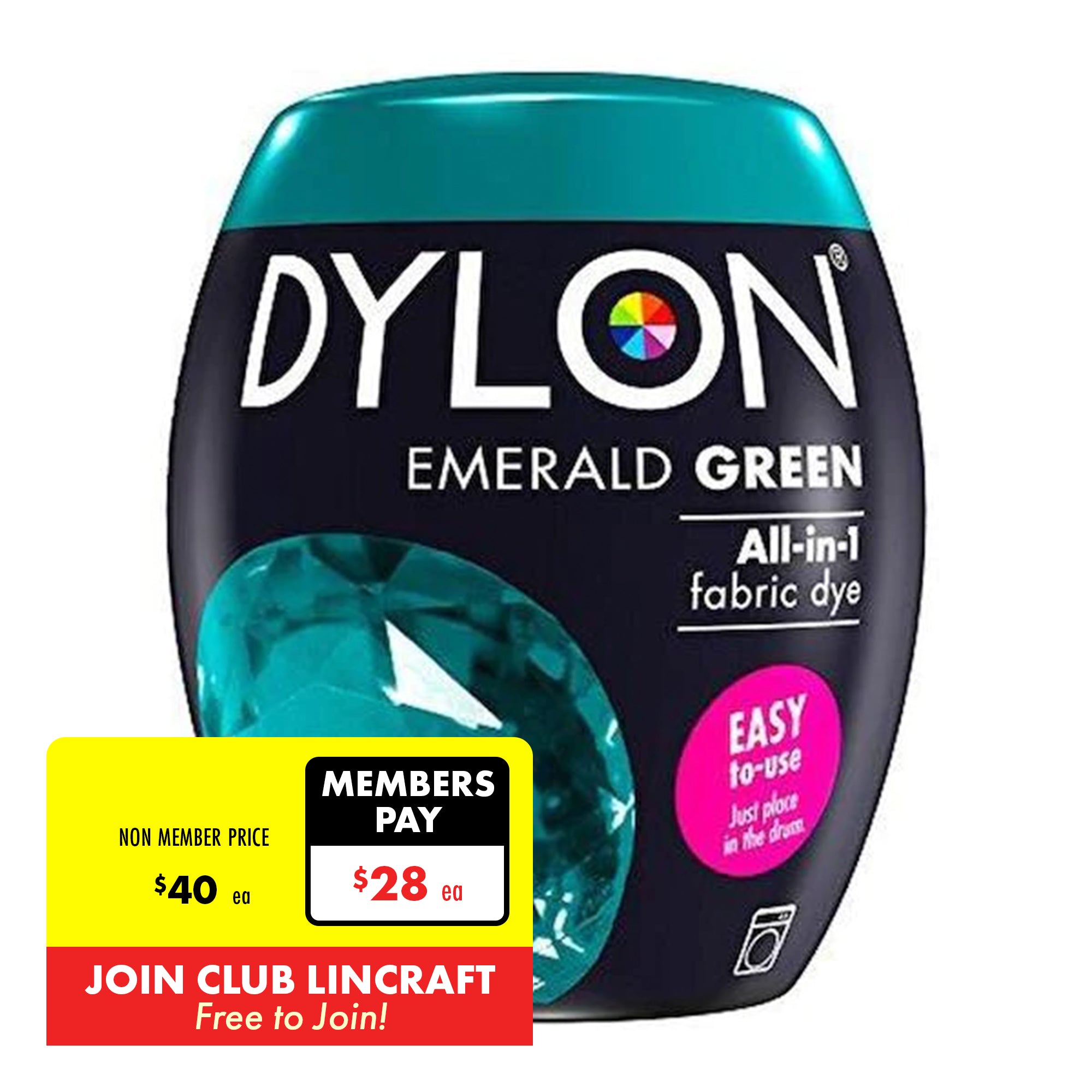 Dylon Fabric Dye, Emerald Green- 350g – Lincraft New Zealand