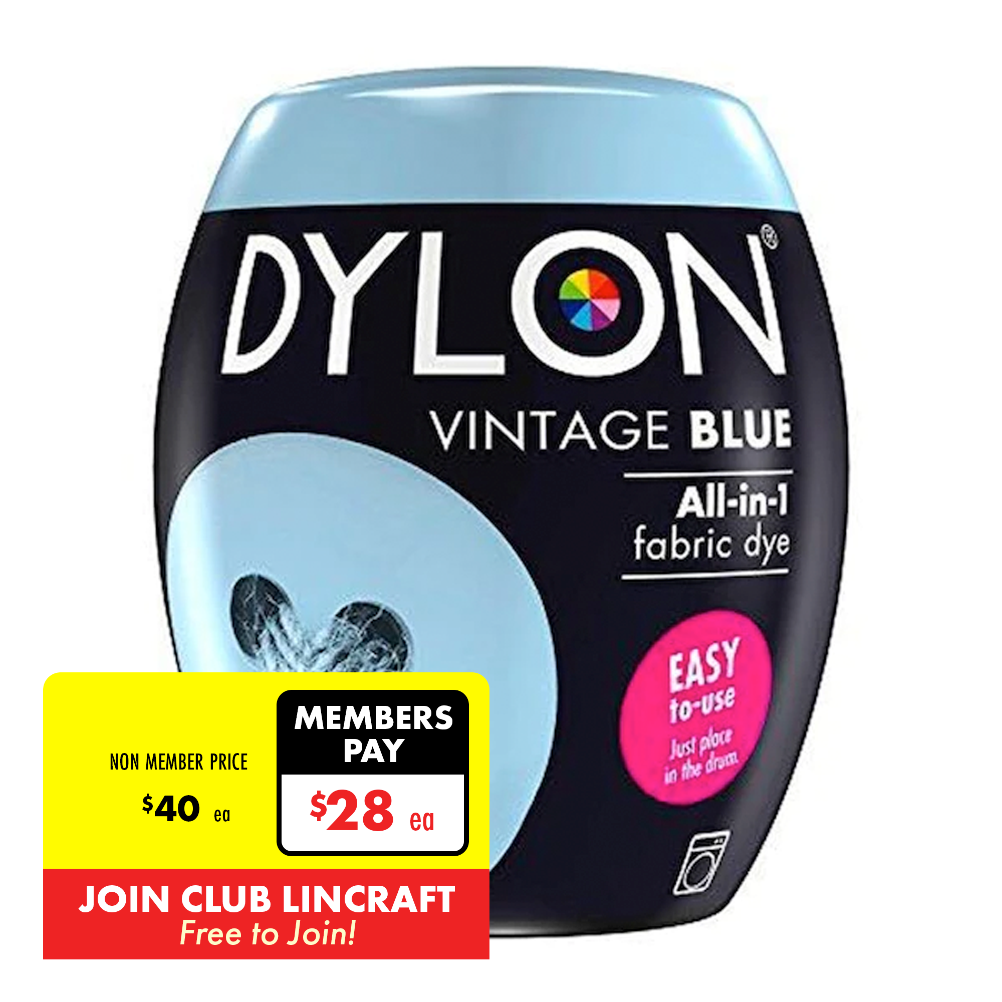350g Dylon Velvet Black Machine Wash Colour Fabric Dye