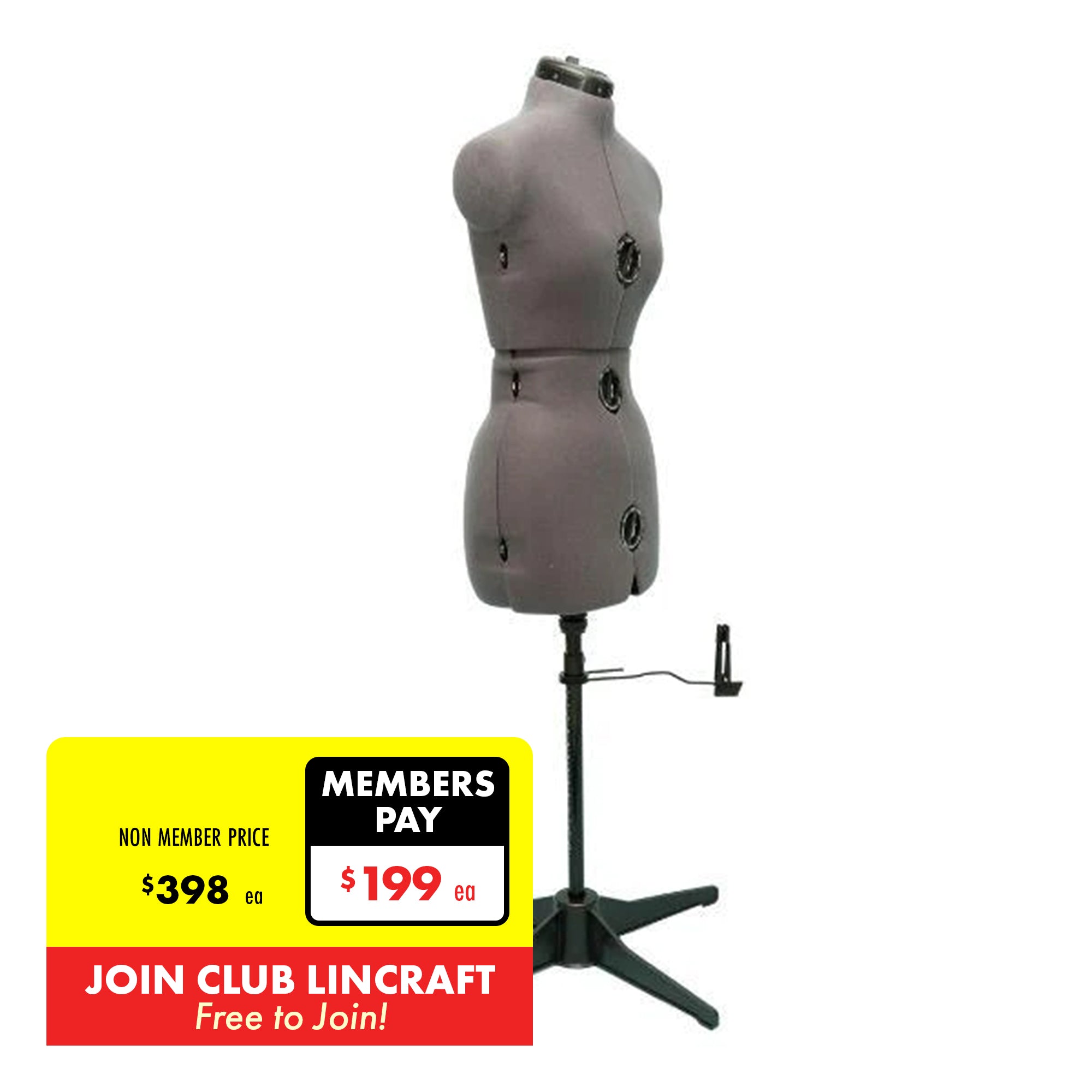 Ficio Adjustable Dress Model, Grey- Small – Lincraft New Zealand
