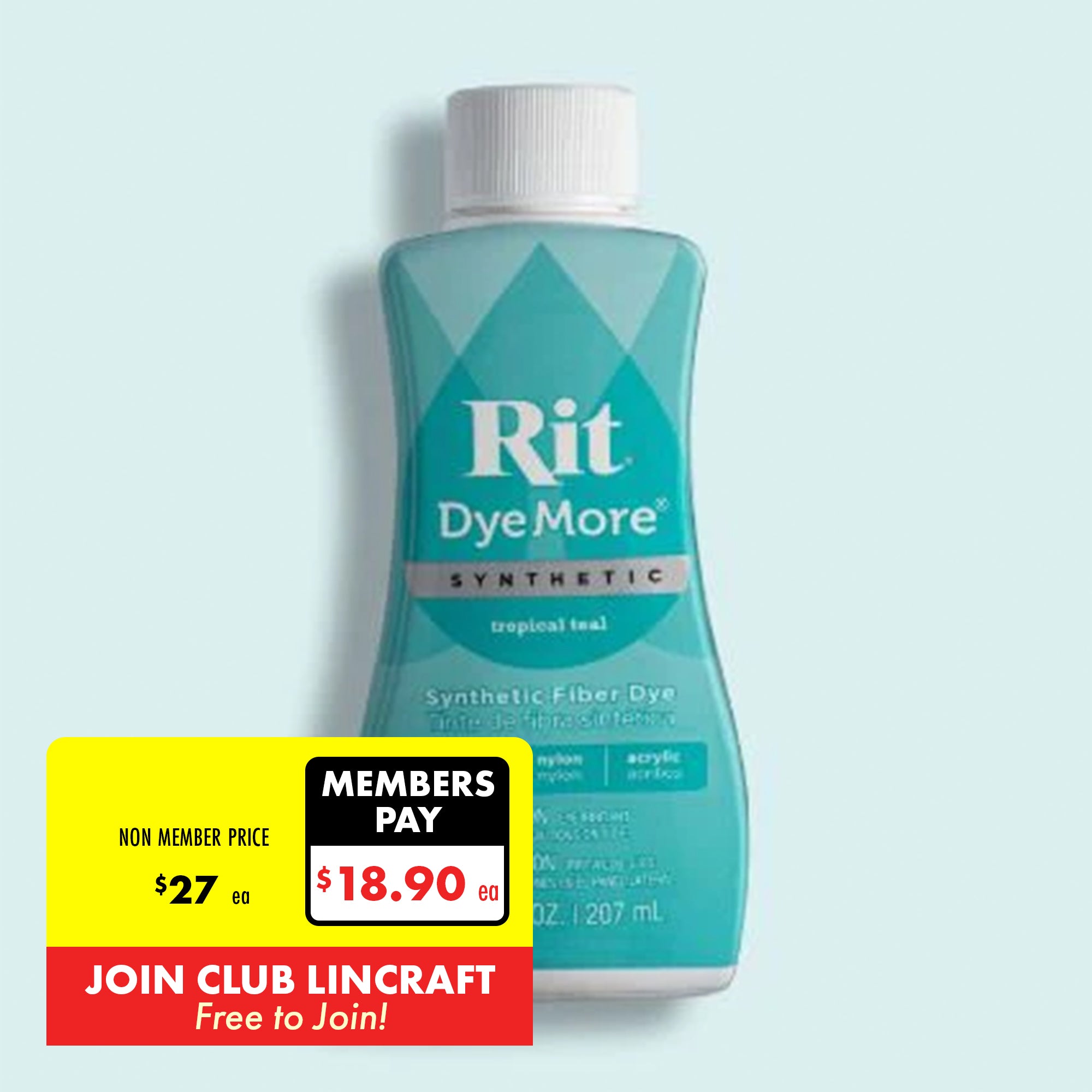 Rit Dyemore Synthetic Fiber Dye Tropical Teal 207ml Lincraft