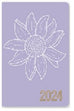 2024 Diary PU Floral w Col Edge, Light Purple - A5 WTV