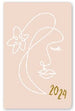 2024 Diary PU Floral w Col Edge, Light Pink- A5 WTV