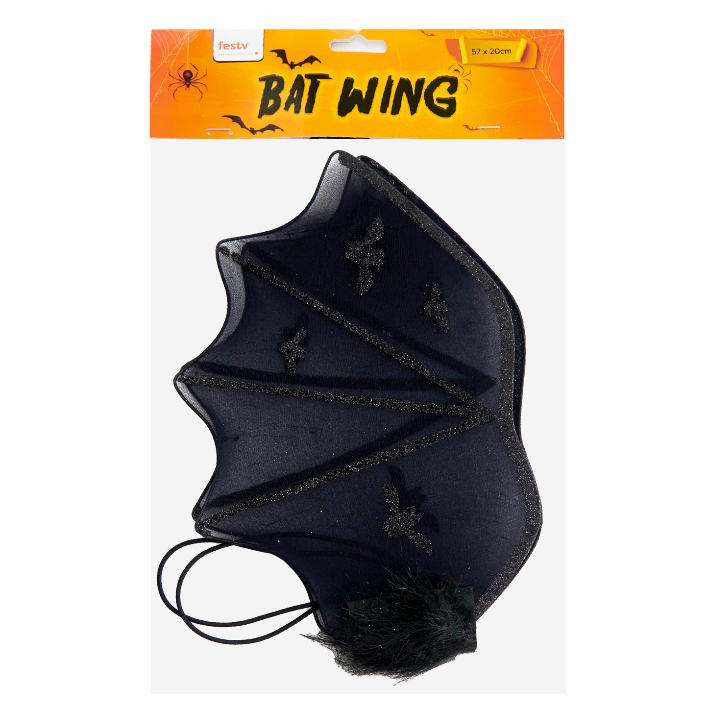 Halloween Bat Wing Trim, Black- 57x20cm