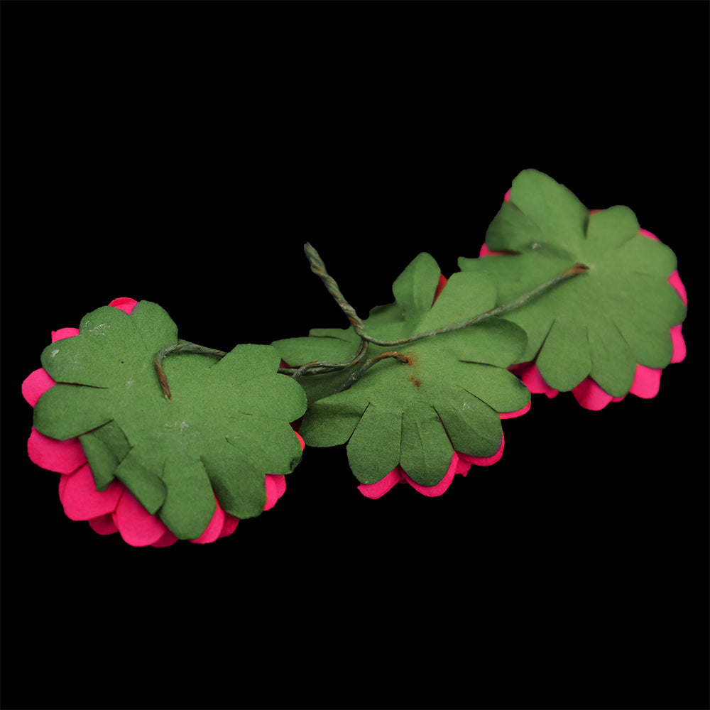 Crafty Bitz Flower with Stem, Hot Pink- 6pk