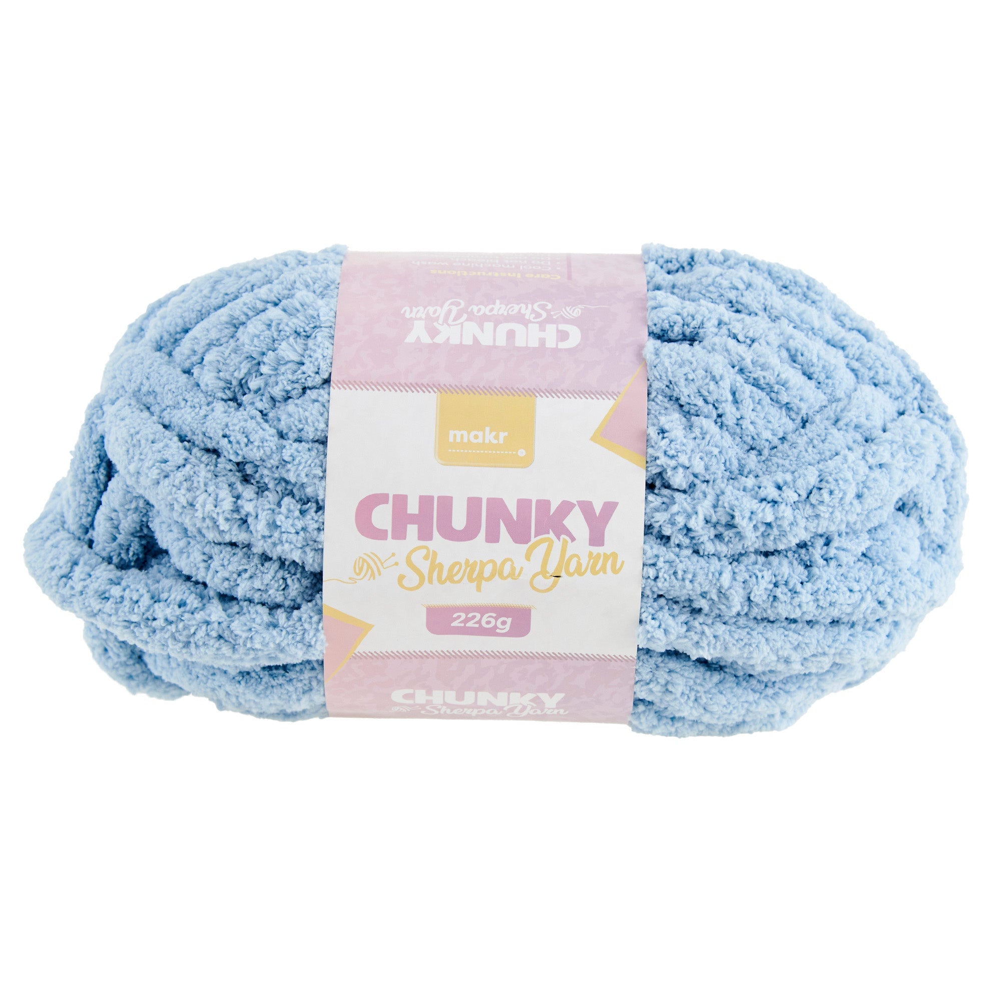 Makr Chunky Sherpa Crochet & Knitting Yarn, 226g Polyester Yarn