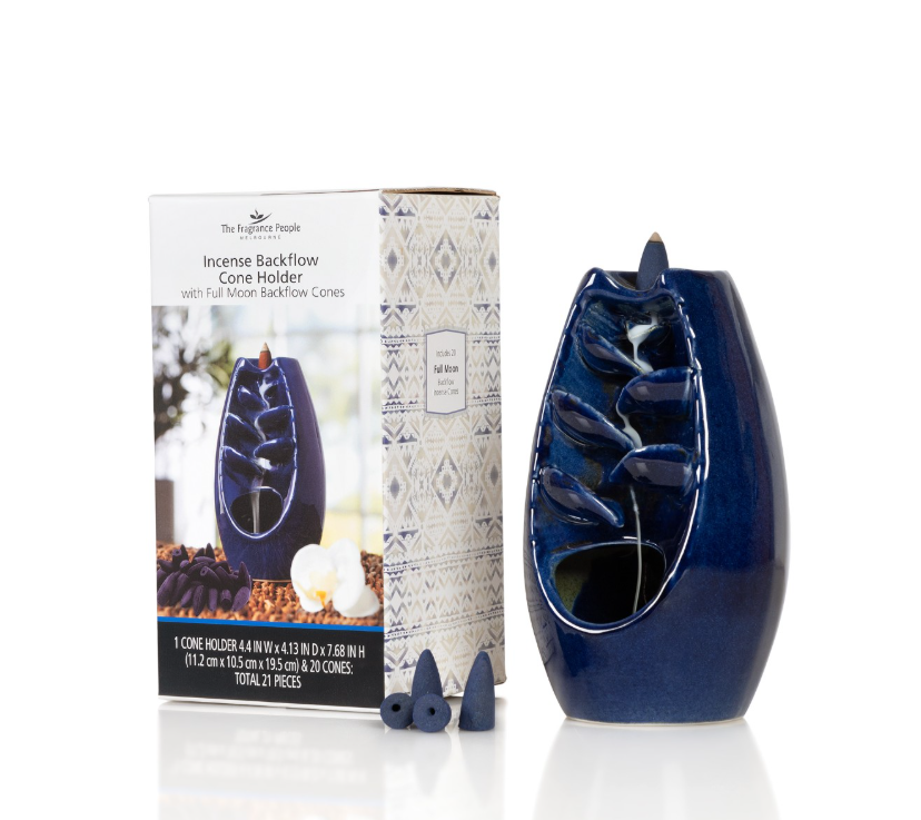 The Fragrance People Incense Backflow Cone Holder with 20 Cones