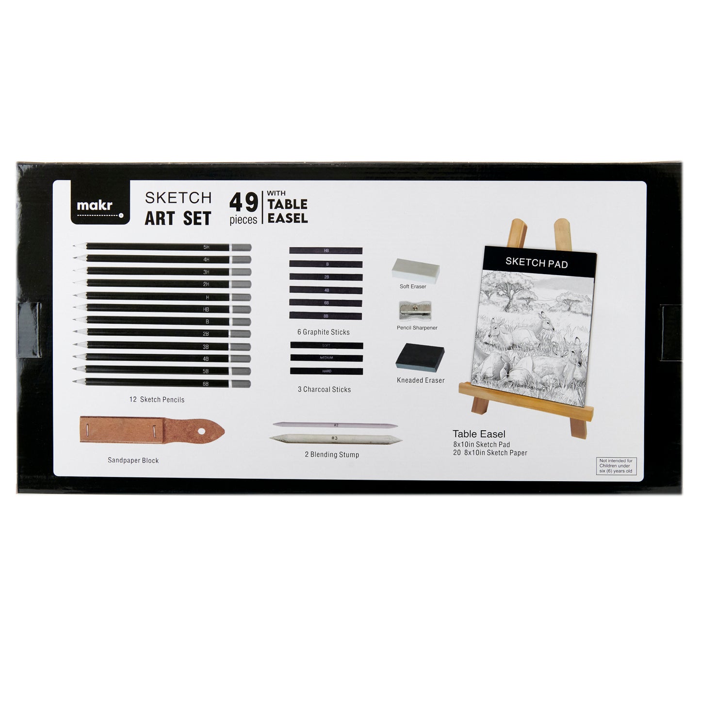 Makr Sketch Art Set With Table Easel,49pce
