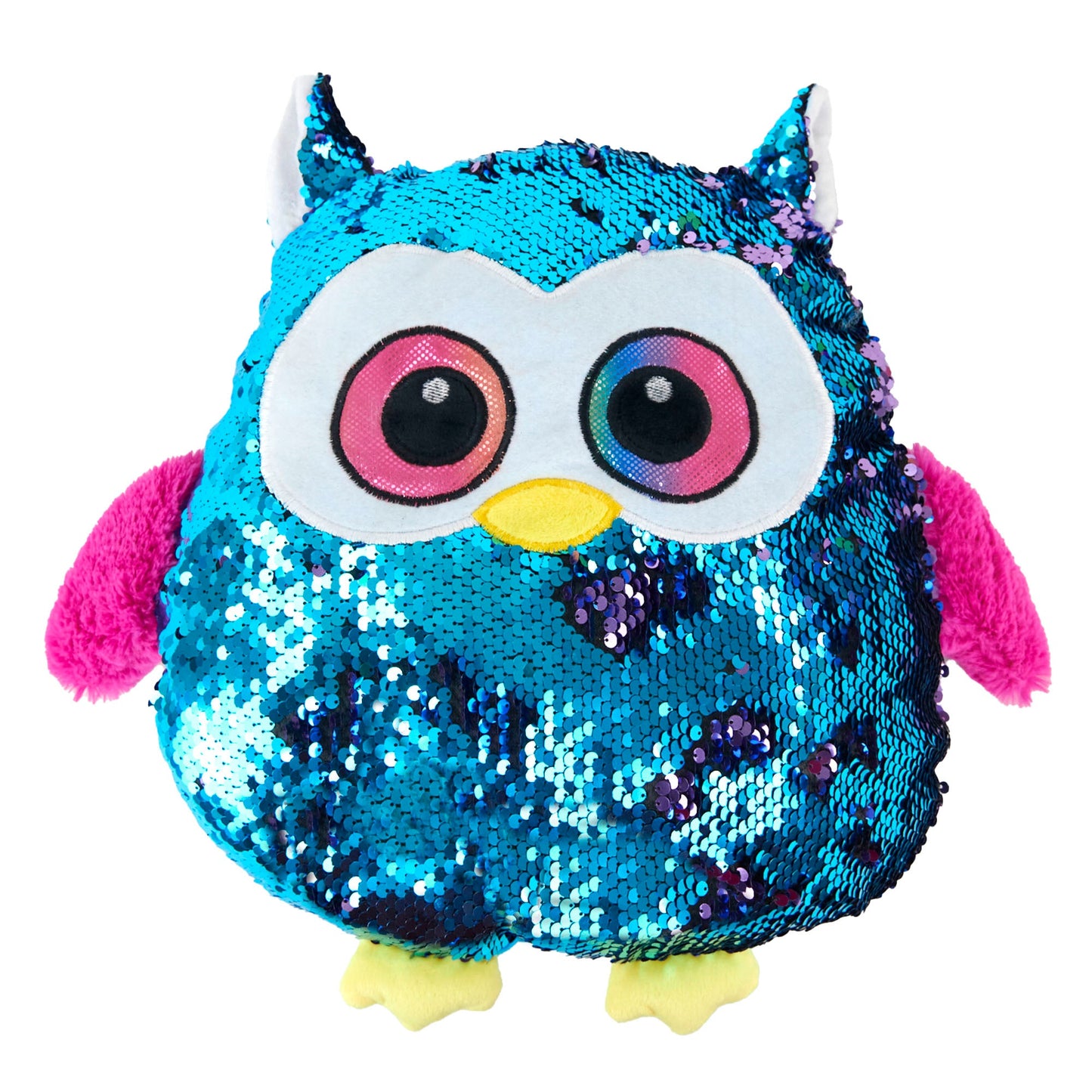 Formr Junior Novelty Cushion, Owl with Blue Sequin- 35cm