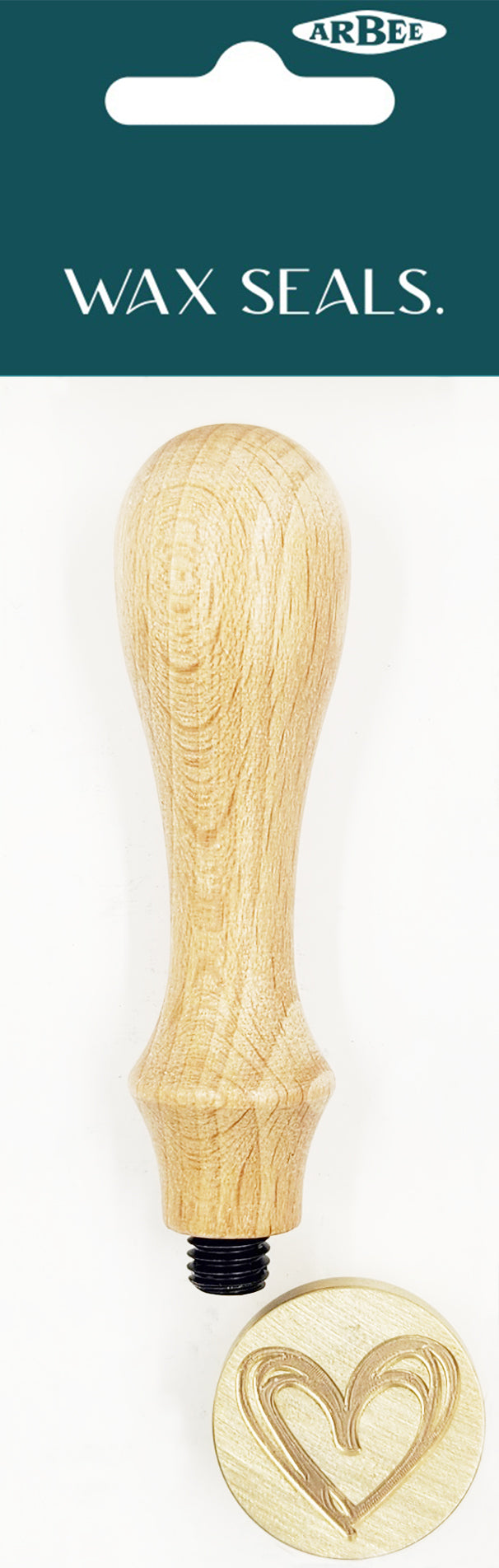 Arbee Wax Seal Wood Stamp, Heart- Gold