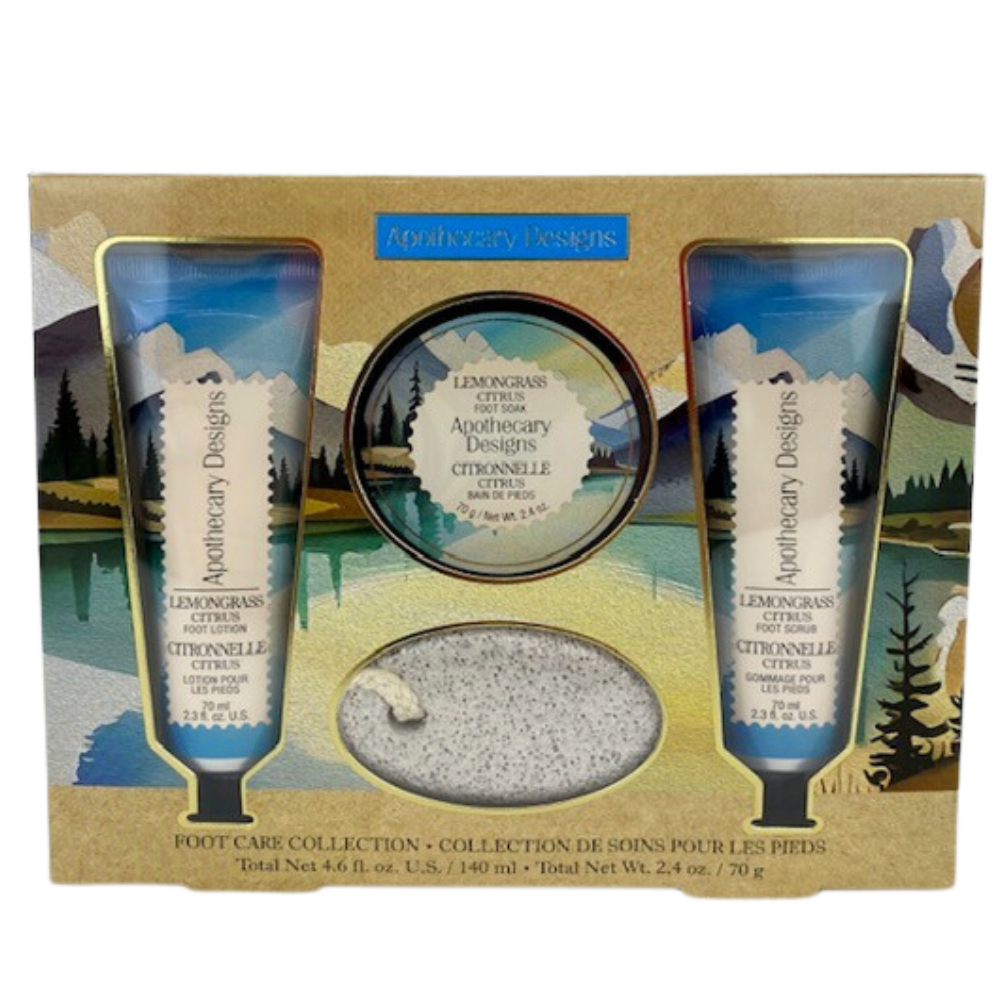 Foot Care Collection, Lemon Grass Citrus, 4pcs Set