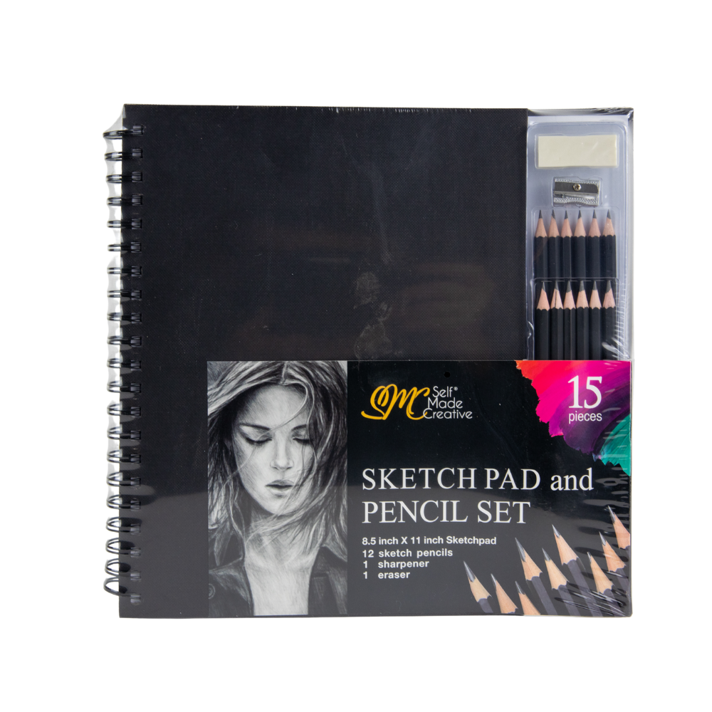 Sketch Pad and Pencil Set- 15pce