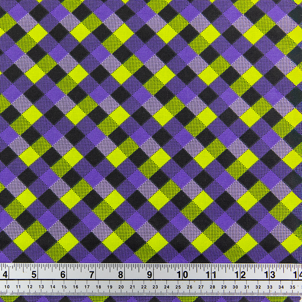 Print Craft & Quilting Fabric, Hoalloween Checkboard- Width 112cm