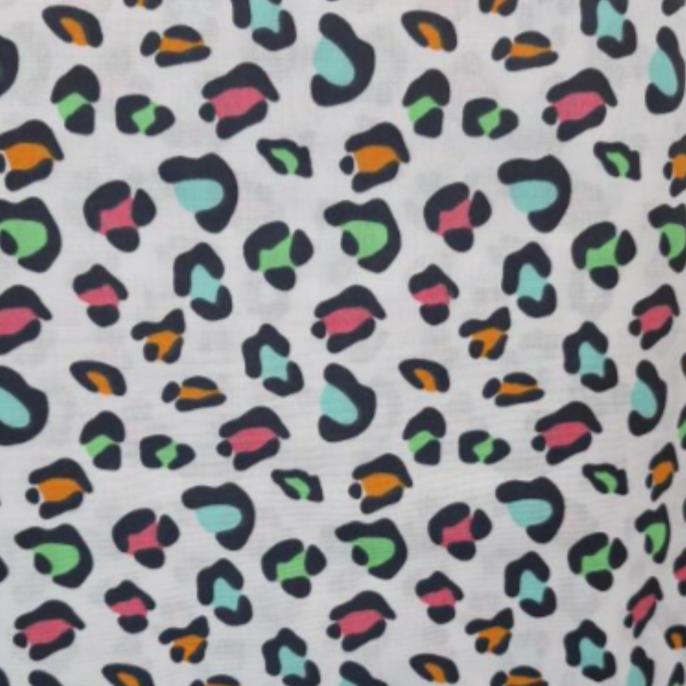 Print Craft & Quilting Fabric, Colorful Leopard Print- Width 110cm