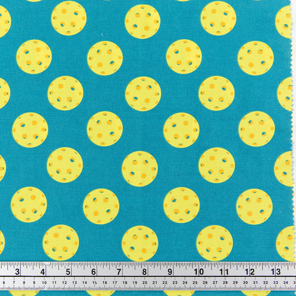 Print Craft & Quilting Fabric, Pickleball On Teal- Width 112cm