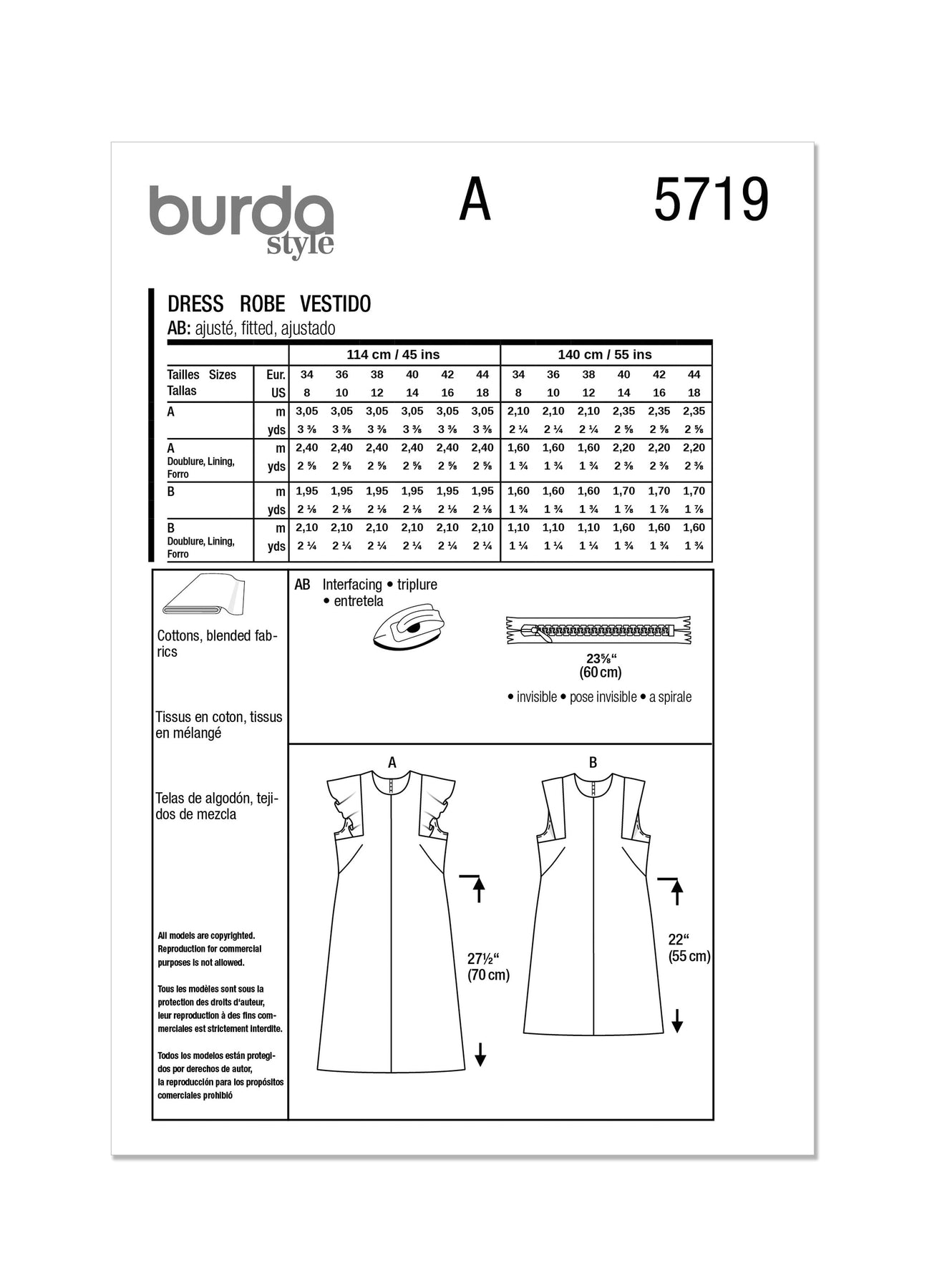 Burda Pattern 5719 Misses' Dress