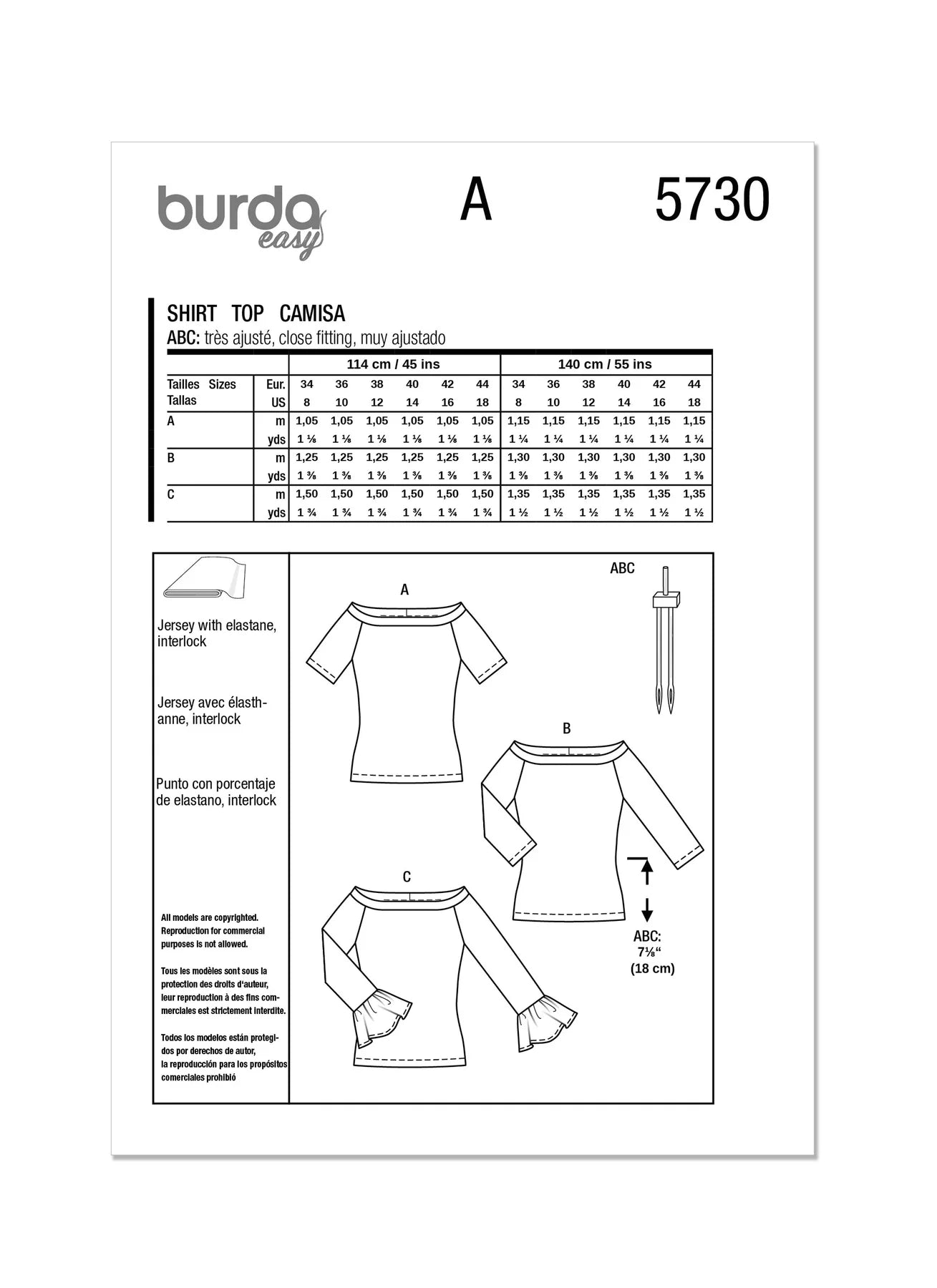 Burda Pattern 5730 Misses' Top Vest