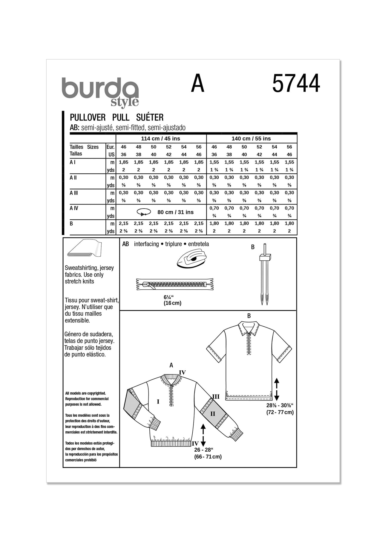 Burda Pattern 5744 Men Boy Top Vest