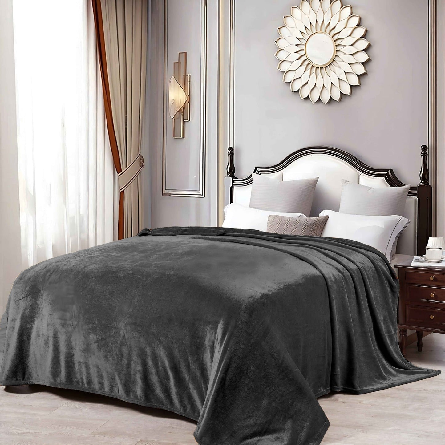 Formr Luxury Mink Blanket, Charcoal