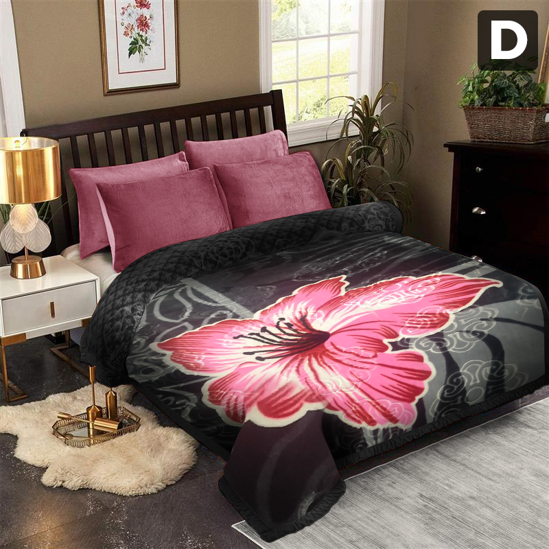 Formr Luxury Mink Blanket, Hibiscus- 2mx2.3m