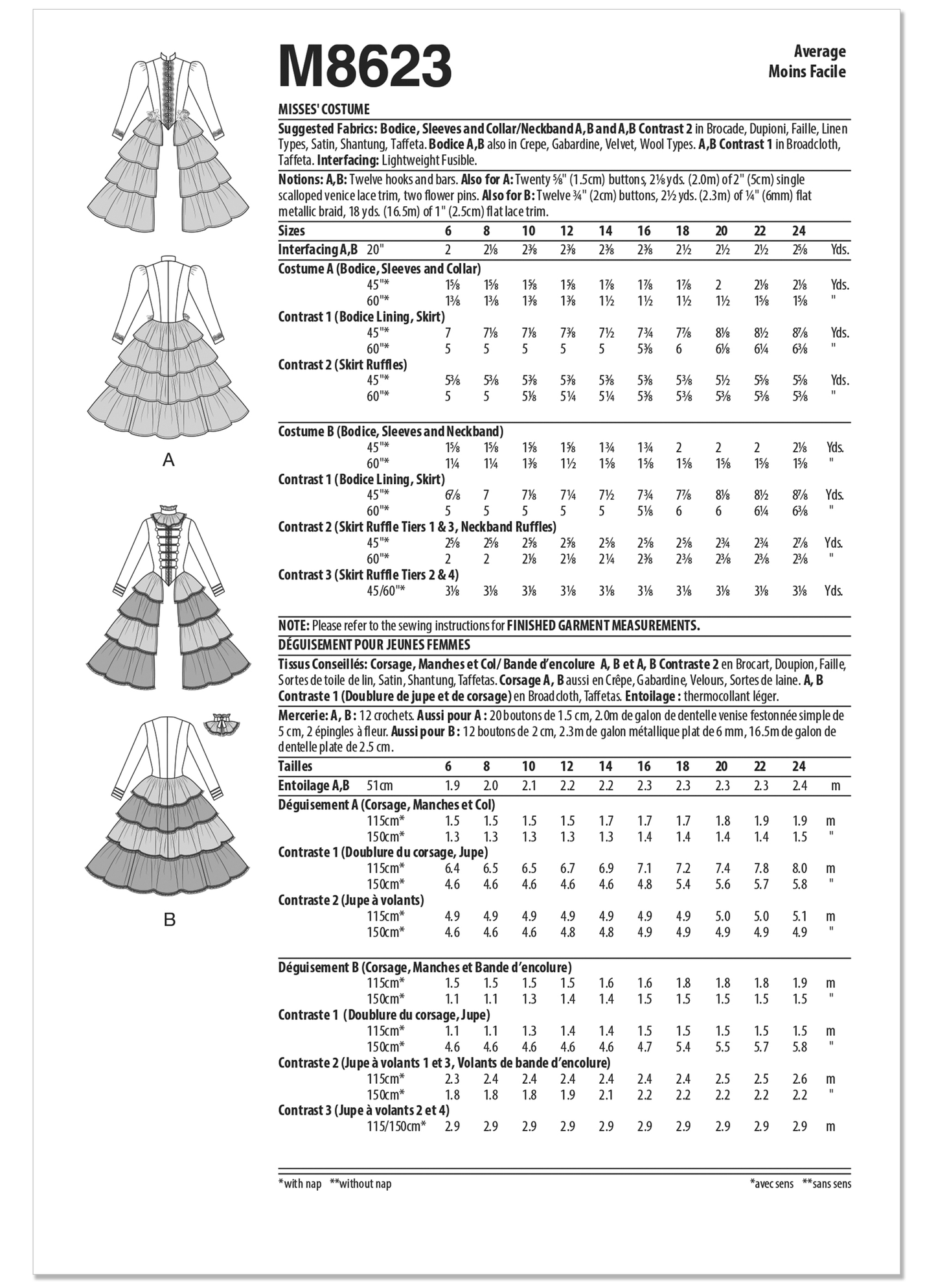 McCall's Pattern M8623 Misses' Costume