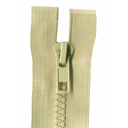 Chunky Open End Zip, Biscuit
