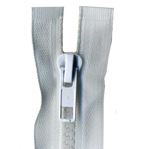 Chunky Open End Zip, White