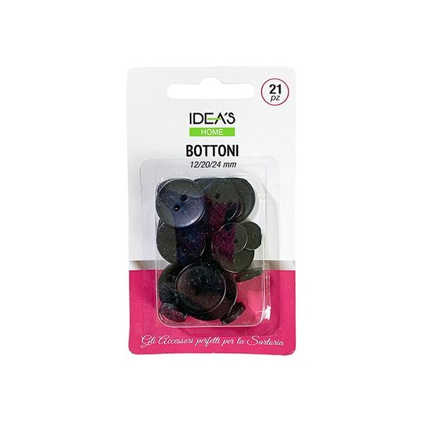Idea's Home Button, 24mm/20mm/12mm Black- 21pk