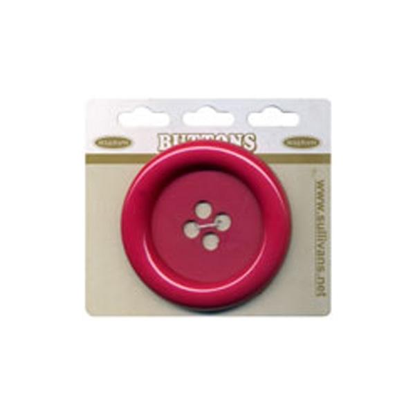 Sullivans Plastic Button, Hot Pink- 63 mm