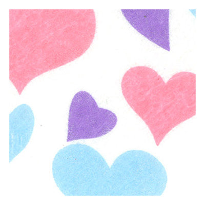 Craft Printed Felt Polka Hearts, Blue/Lavender/Pink- 30cmx22cm