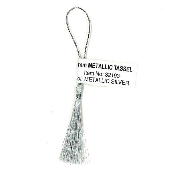 Sullivans Tassel Metallic, Silver- 50 mm