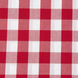 Poly Cotton Gingham 1in Fabric, Red- Width 112cm