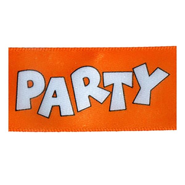 Sullivans Satin Ribbon, Party Time Orange Multi- 25mm