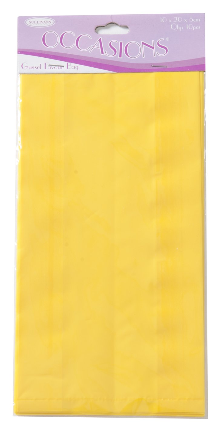 Sullivans Gusset Favour Bag, Yellow- 10pc