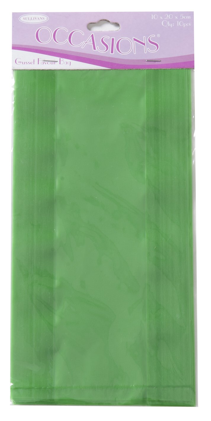 Sullivans Gusset Favour Bag, Green- 10pc