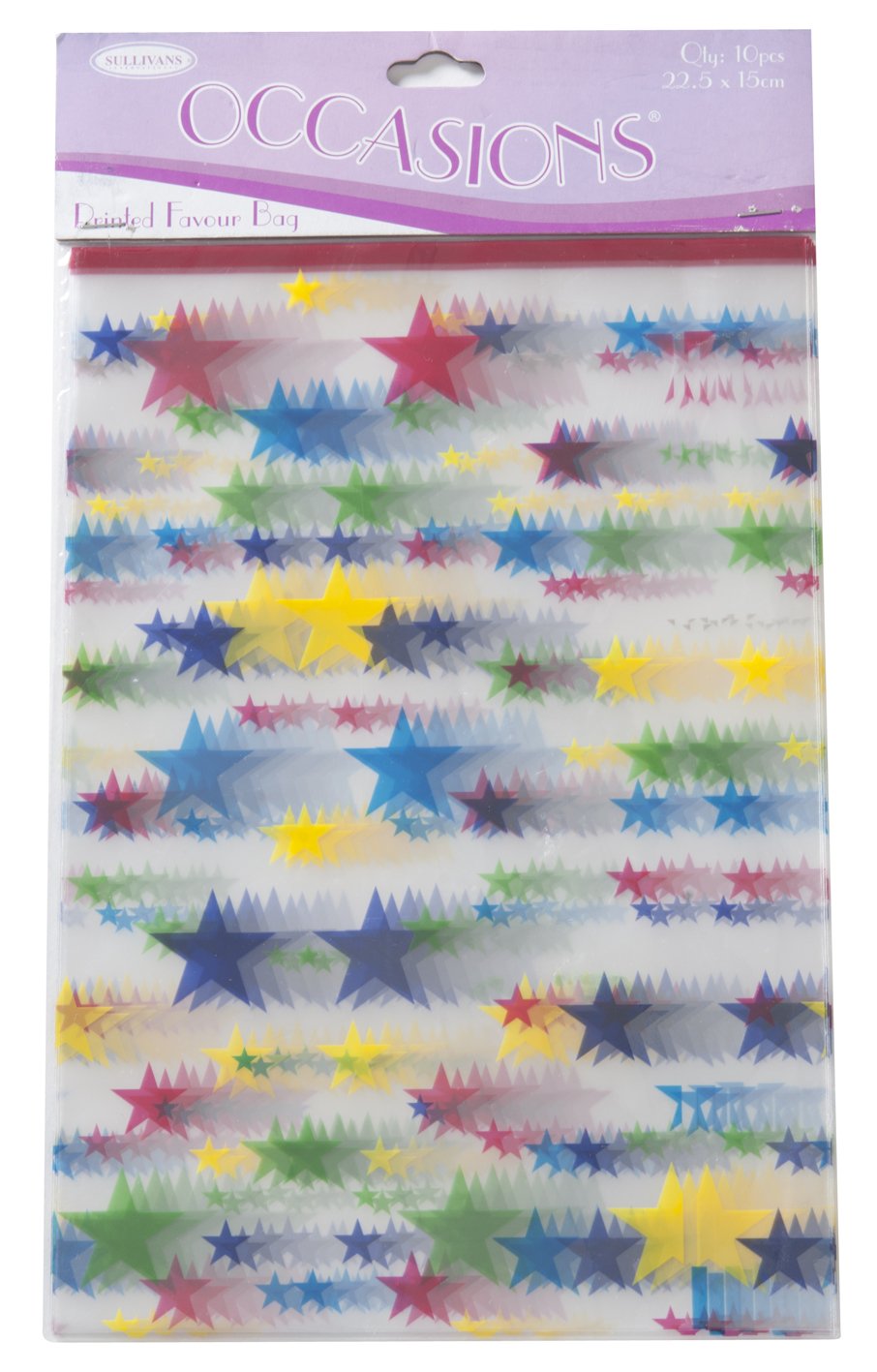 Sullivans Printed Favour Bag, Multi Stars- 10pc