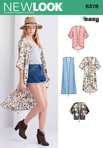 Simplicity S8172 Easy Sewing Pattern, Kimono Jacket, Hi Lo Top