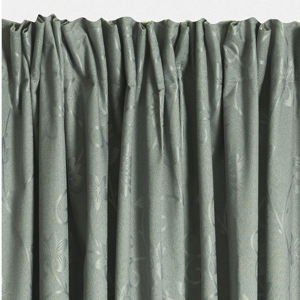 Scroll Pencil Pleat Curtain, 205cm Drop - Sage