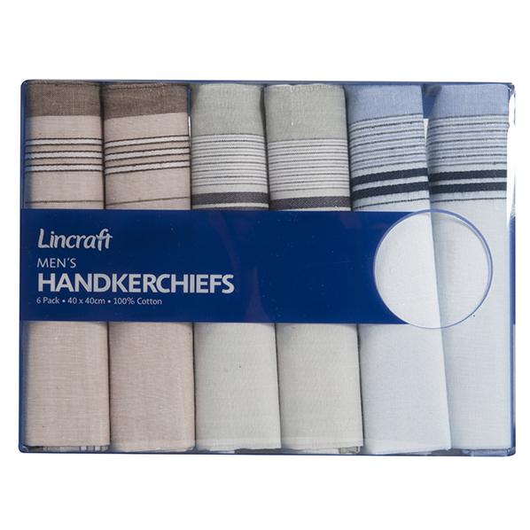 Men's Handkerchiefs Assorted- 6pk