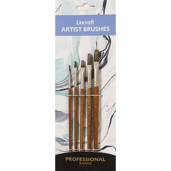 Professional Paint Brushes, Flat Natural- 5pk – Lincraft New Zealand