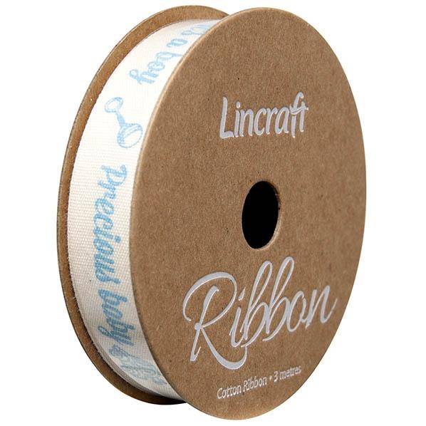 Cotton Ribbon, Precious Baby Blue- 15mm x 3m