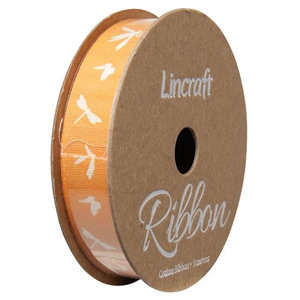 Cotton Ribbon, Dragonfly Orange- 15mm x 3m