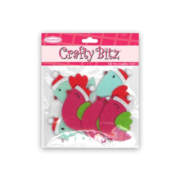 Sullivans Foam Adhesive, Christmas Birds- 6pc