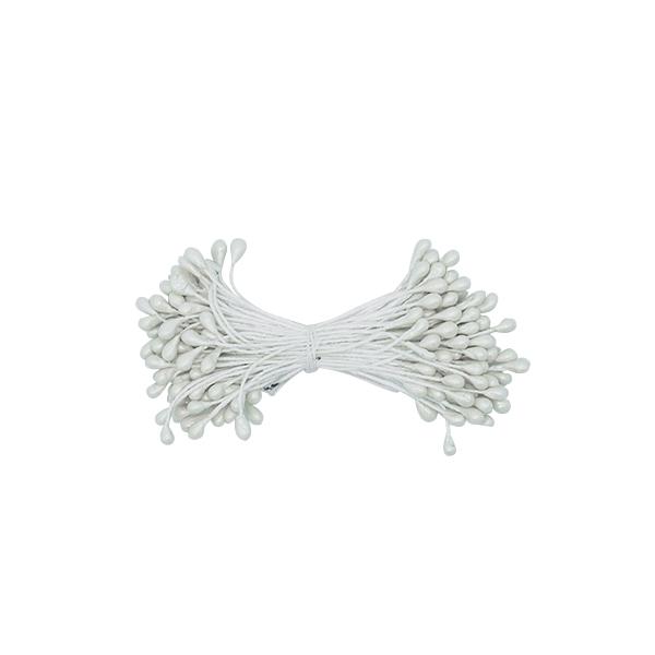 Ficio Floral Stamens Matt, White- 80pc