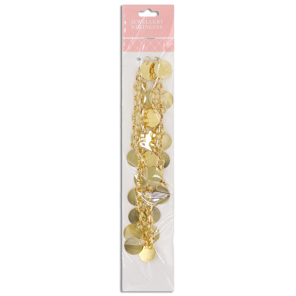 0.5m Chain with Disc Charm, Gold- Sullivans
