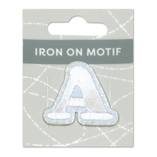 Sullivans Iron On Motif, White A- 35mm