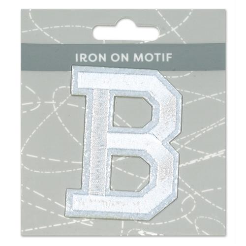 Sullivans Iron On Motif, White B- 75mm