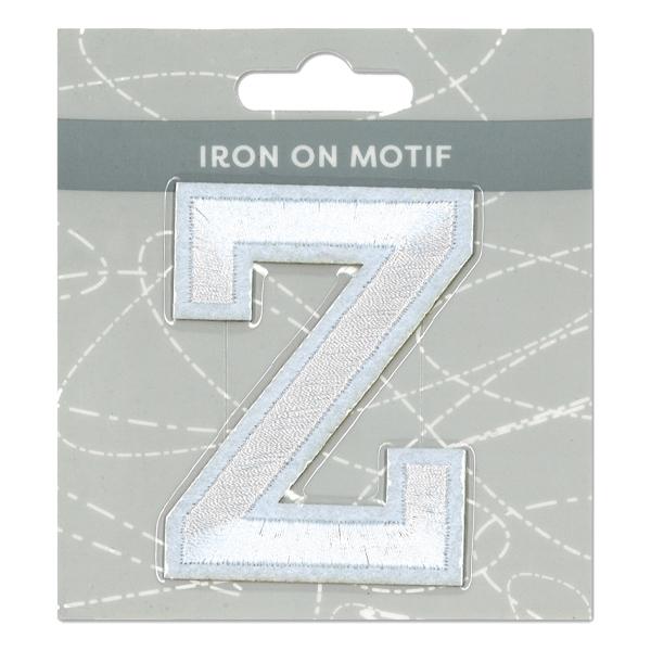 Sullivans Iron On Motif, White Z- 75mm